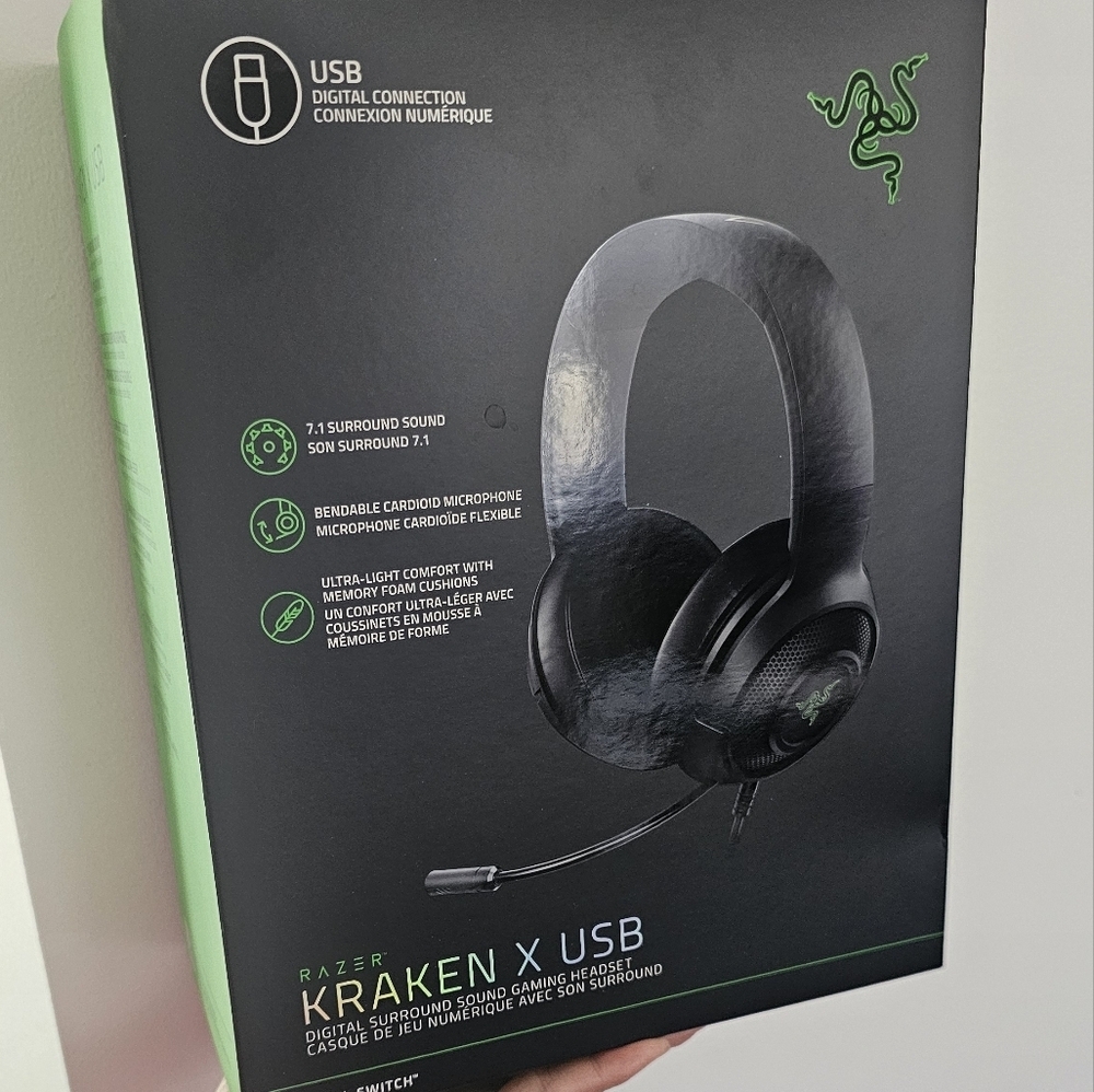 Razer Kraken X USB Ultralight Gaming Headset: 7.1 Surround Sound
